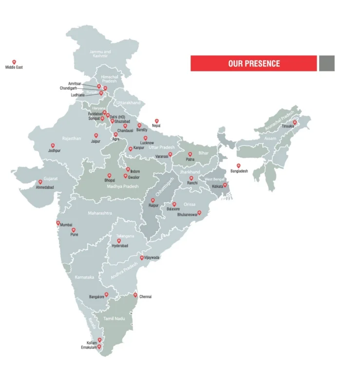 india presence map